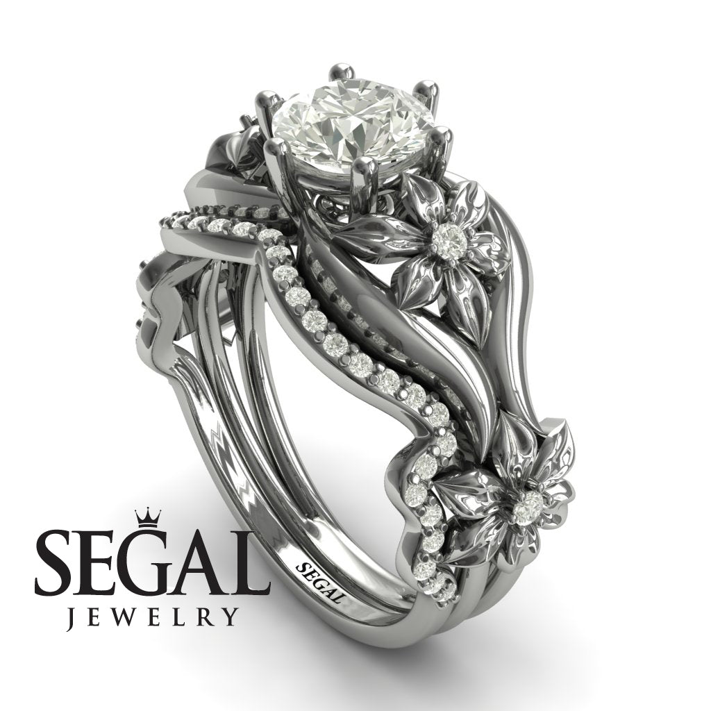 The 4th Season Bridal Set Flower Ring Diamond Ring- Lauren no. 3